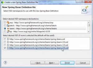 Seleção do primeiro namespace do arquivo de configuração do Spring MVC