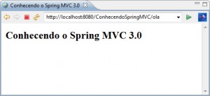 Resultado da saída gerada pelo Spring MVC 3.0