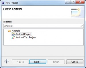 Figura 8 – Primeiro passo para criar um Projeto Android no Eclipse