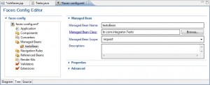 Figura 18 – O arquivo faces-config.xml com o managed bean textoBean configurado