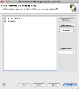 Figure 10 – Criação do arquivo XML de mapeamento do Hibernate