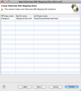 Figure 11 – Apresentação do arquivo XML de mapeamento do Hibernate que será criado