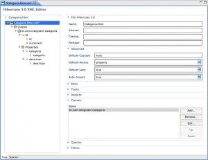 Figure 13 – Editor do XML gerado para Hibernate