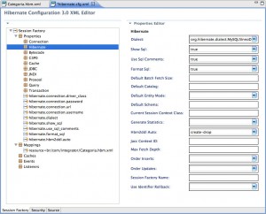 Figura 21 – Adicionando novas propriedades ao arquivo hibernate.cfg.xml