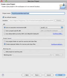 Figure 5 – Criação de um projeto Java