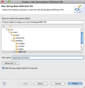 Figura 21 – Criação do arquivo applicationContext.xml pelo assistente