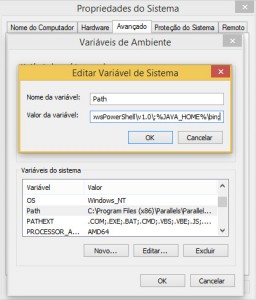 Figura 4 – Edição da variável PATH